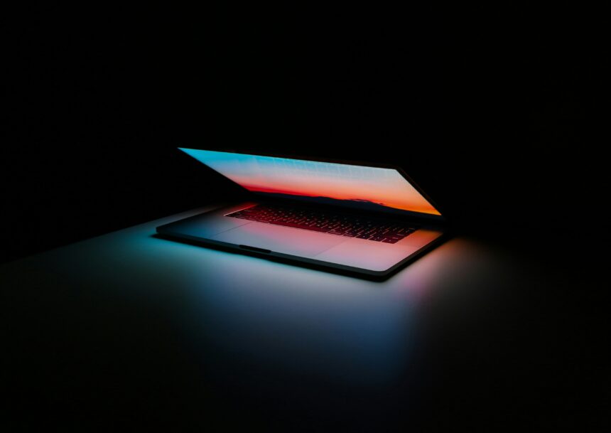 A picture of a macbook laptop