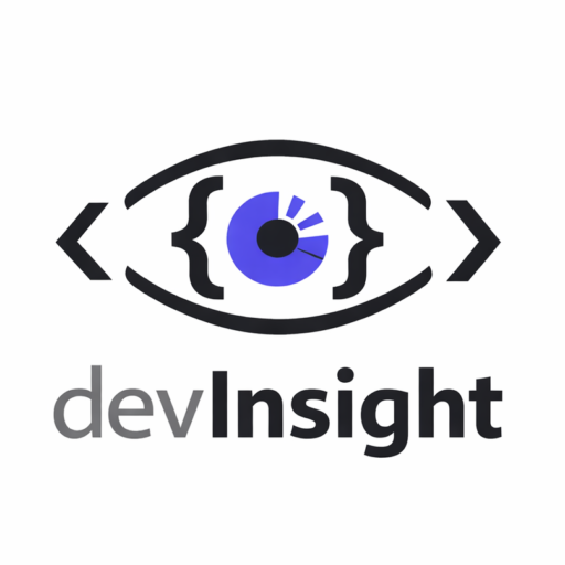 A white logo for dev insight