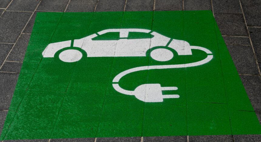 An image of an electric vehicle parking spot
